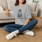 Gray Cat with Beret T-Shirt