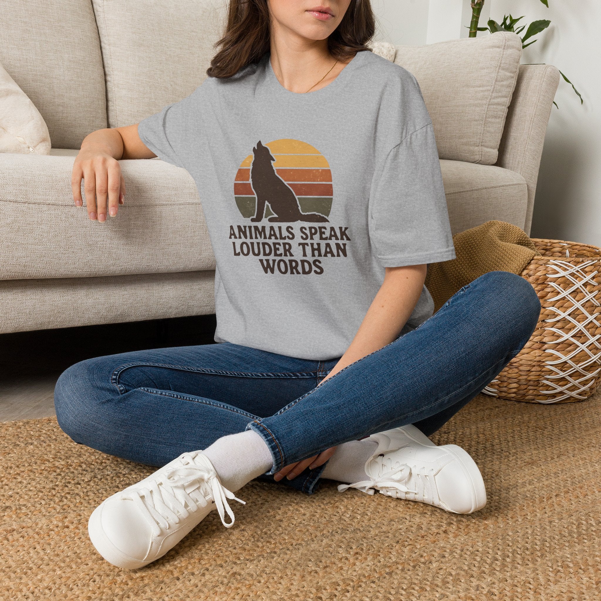 Wolf Silhouette at Sunset T-Shirt