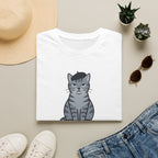 Gray Cat with Beret T-Shirt