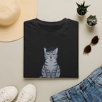Gray Cat with Beret T-Shirt