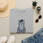 Gray Cat with Beret T-Shirt