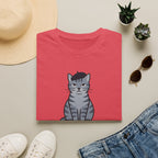 Gray Cat with Beret T-Shirt