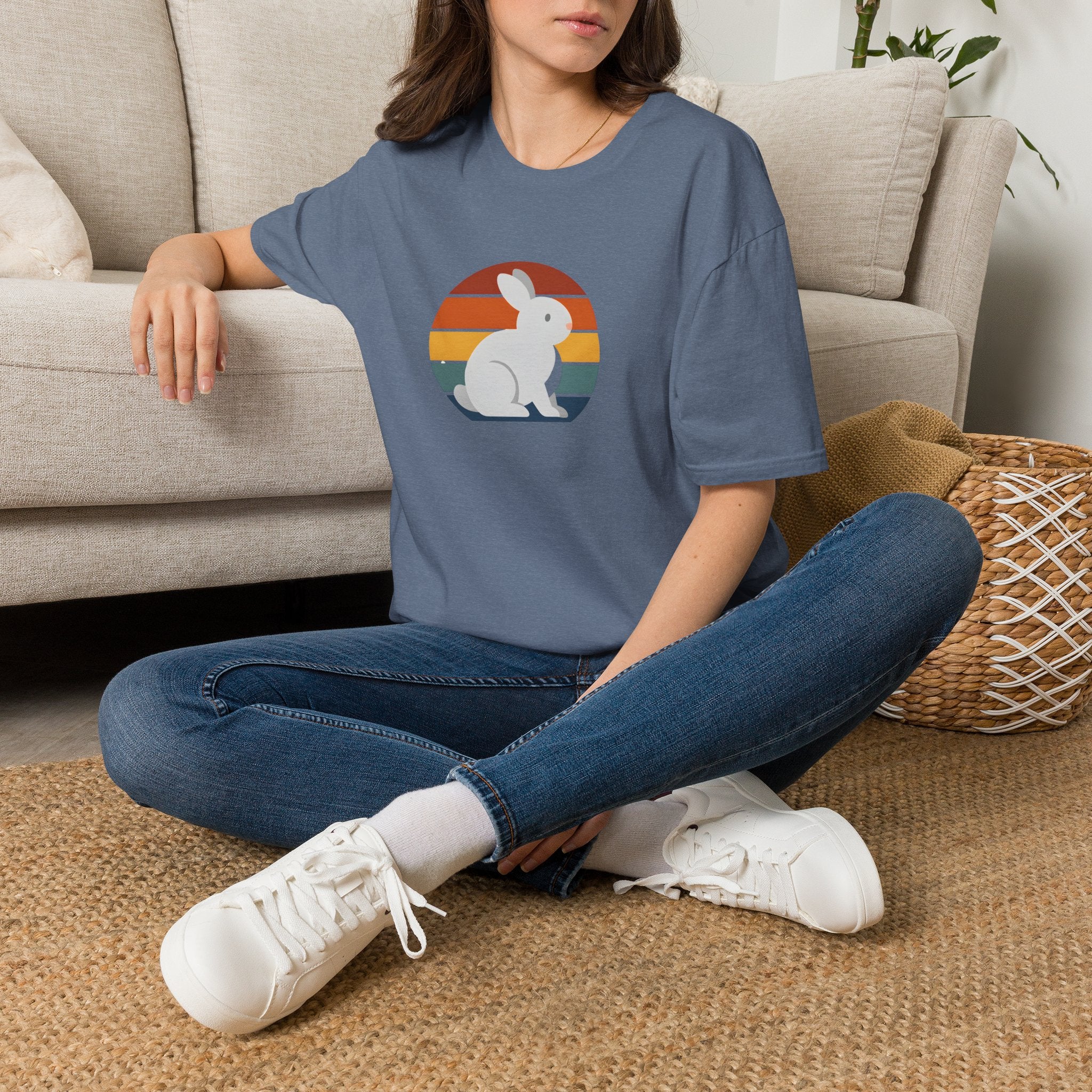 Rainbow striped rabbit T-Shirt