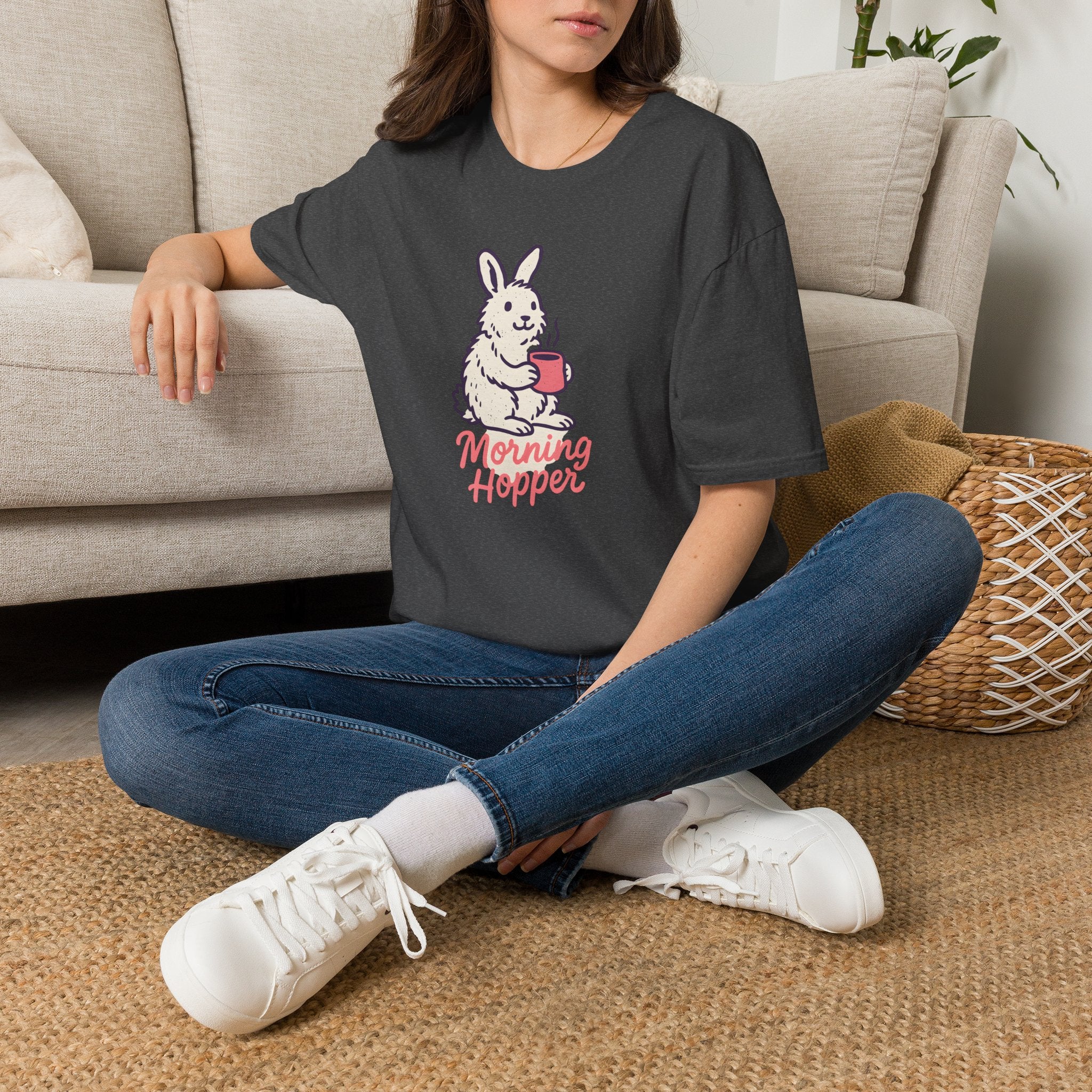 Bunny Sipping Morning Coffee T-Shirt