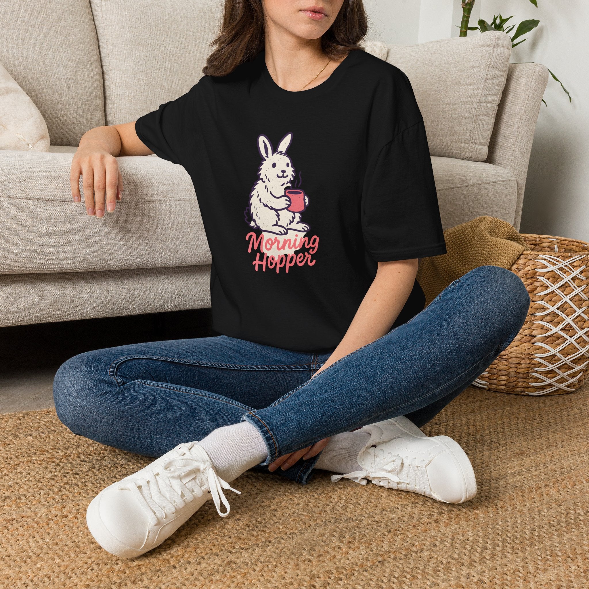 Bunny Sipping Morning Coffee T-Shirt